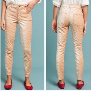Anthropologie Pants Pilcro and the Letterpress Velvet polka dot pants Si…